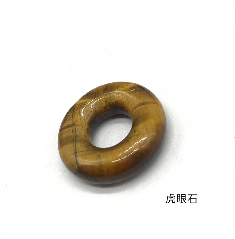 20mm 2 sztuk/paczka moda pokój klamra duże koraliki z dziurką Bagel z kamienia naturalnego 17 kolorów koraliki do wyrobu kolczyków: TigerEye Stone