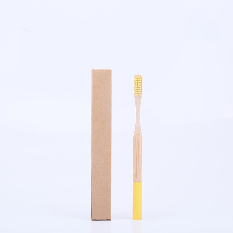 1Pcs Regenboog Bamboe Tandenborstel Milieuvriendelijke Koolstofarme Reizen Ronde Handvat Zachte Haren Voor Volwassen Houten Tandenborstel 17 Kleuren: 88