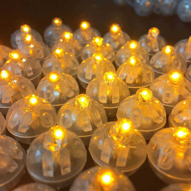 Mini lámparas de Flash redondas para decoración para de boda, luces Led para Globo de bola redonda para linterna de Navidad, luz decorativa, 100 Uds.: Yellow