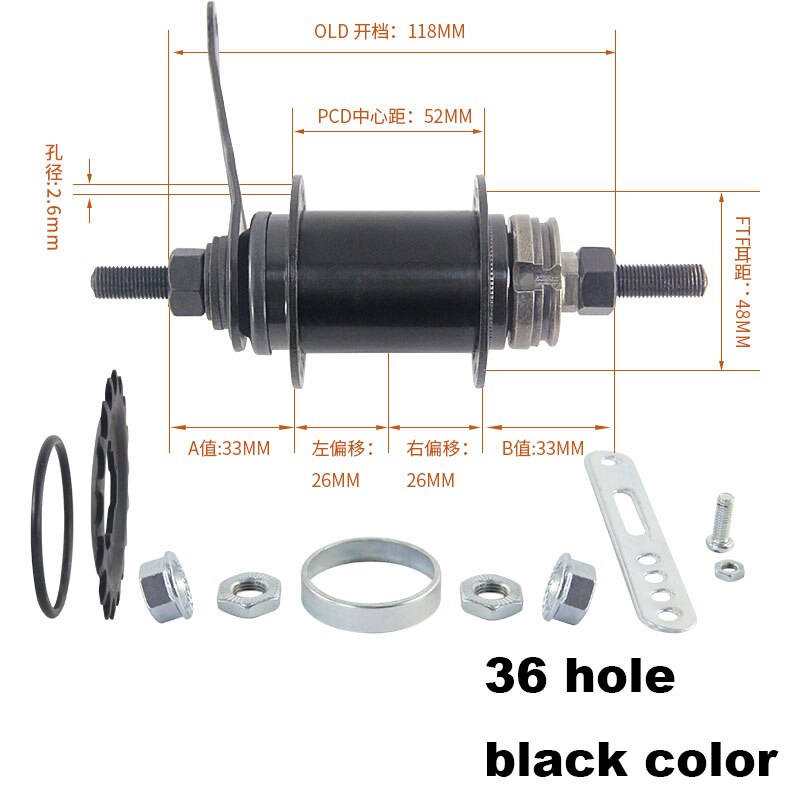 32/36 Gaten Fiets Hub Voor & Achter MTB Mountainbike Schijfrem Onderdelen Fixed Gear Fiets Racefiets Terugtraprem Hubs onderdelen