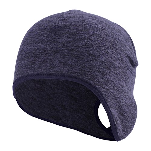 Women's Ponytail Hole Cap Winter Polar Fleece Warmer Bonnet Ear Cover Cold Weather Thermal Bicycle Sweat Hat Bun Skullies Beanie: Dark Purple