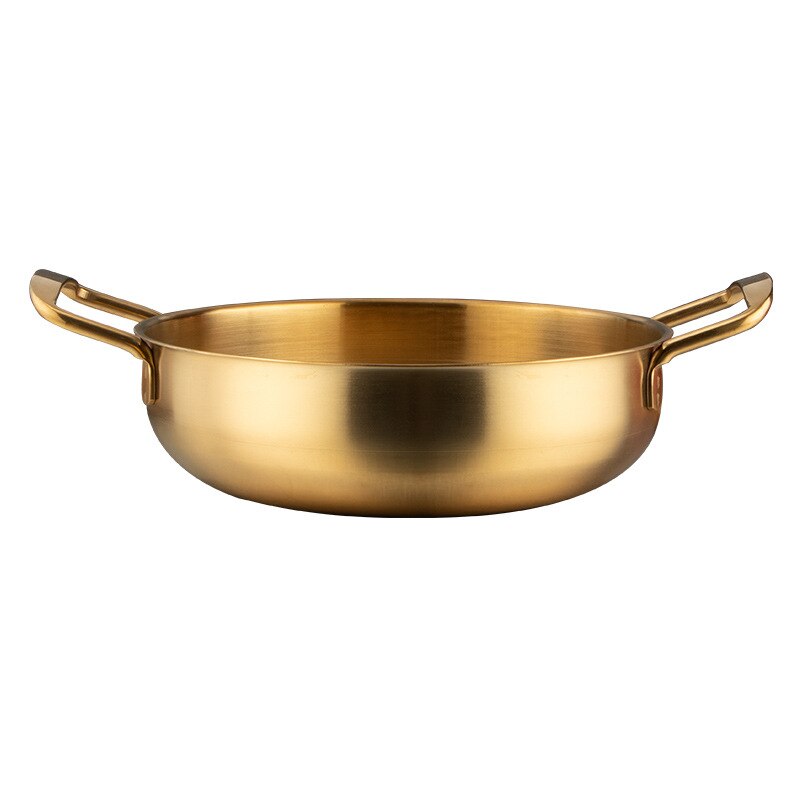 20cm Stainless Steel Ramen Pot Golden Seafood Pots Crayfish Pot Small Wok Pan Clear Soup Pot Kitchen Cooking Pot: gold pot