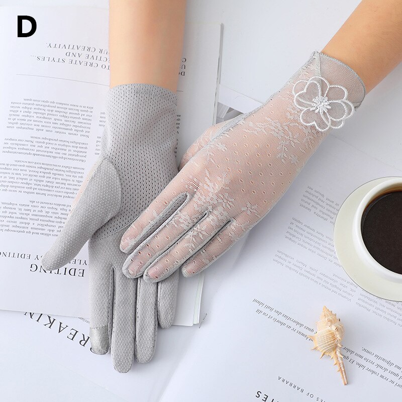 Mesh Breathable Gloves Outdoor UV-proof Riding Screen Show Party Household Summer Sun Protection Bike Cycling Mittens Guantes: D