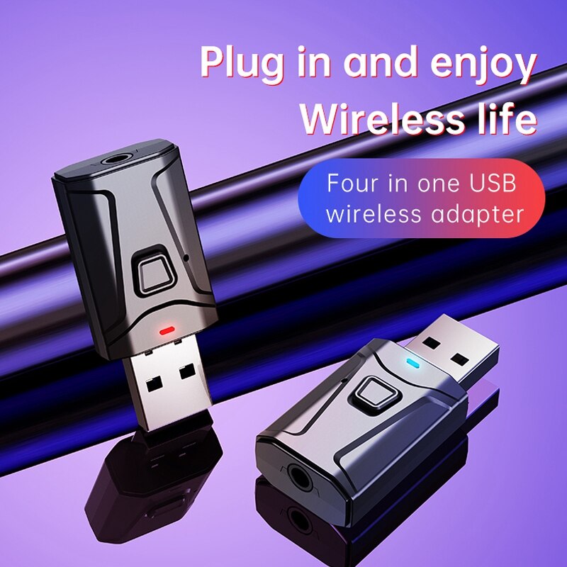4-In-1 Bluetooth 5.0 USB Adapter Supports Voice Call Function