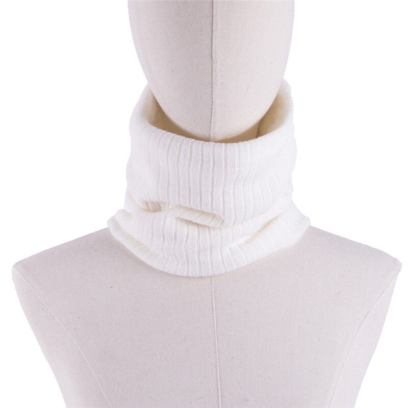 Unisex Winter Jongens Meisjes Vrouwen Mannen Warme Gebreide Sjaals Kids Fluwelen Elastische Uitlaten Kinderen Halswarmer Haak Baby Sjaal: white