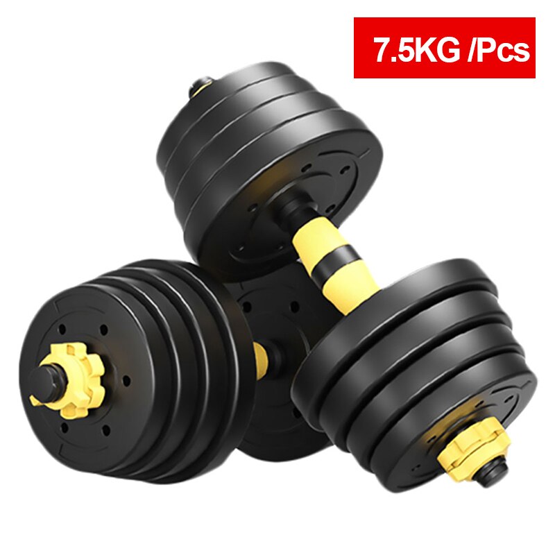 Haltères caoutchoutées, 1 paire, ensemble pratique, Fitness ajustable, Fitness pour femmes et hommes: Black