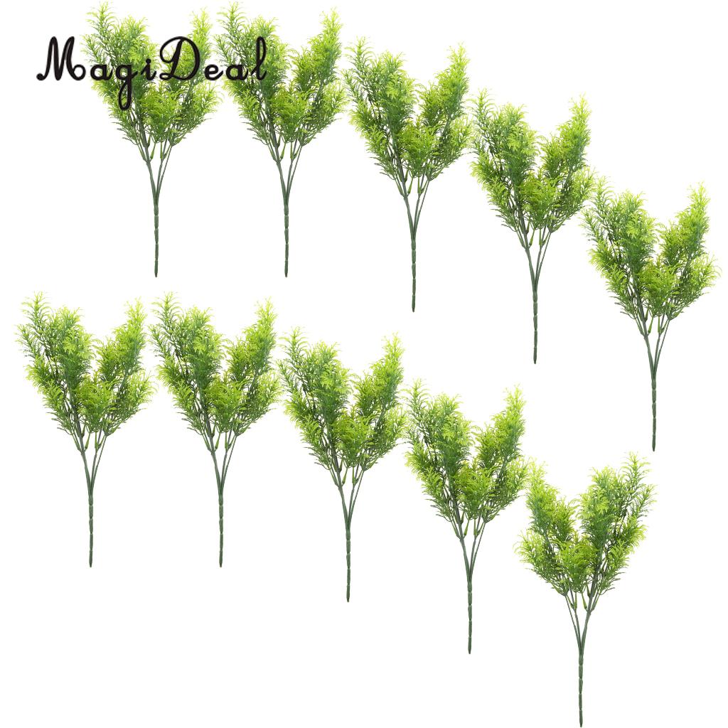 MagiDeal 10Pcs 30cm Green Artificial Cedar Tree Home Garden Decoration Conifer Tree