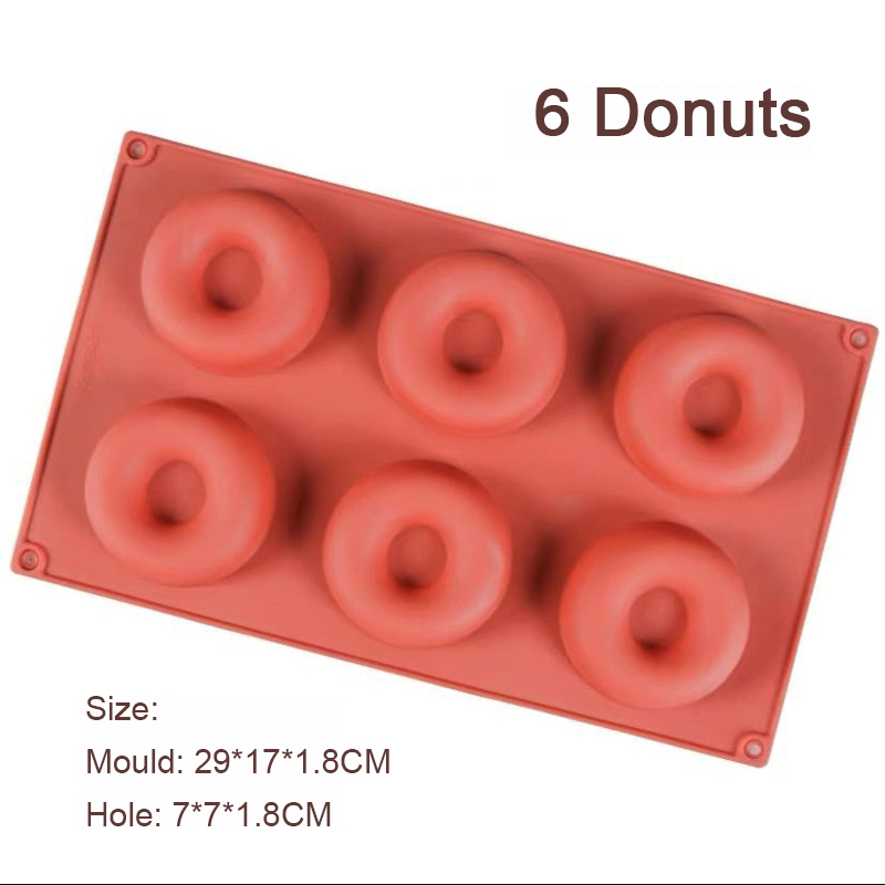 Máquina para hacer rosquillas de silicona 3D DIY para hornear pastelería galletas moldes redondos de Chocolate molde para pastel de magdalenas postre herramientas de cocina hechas a mano: Azul cielo