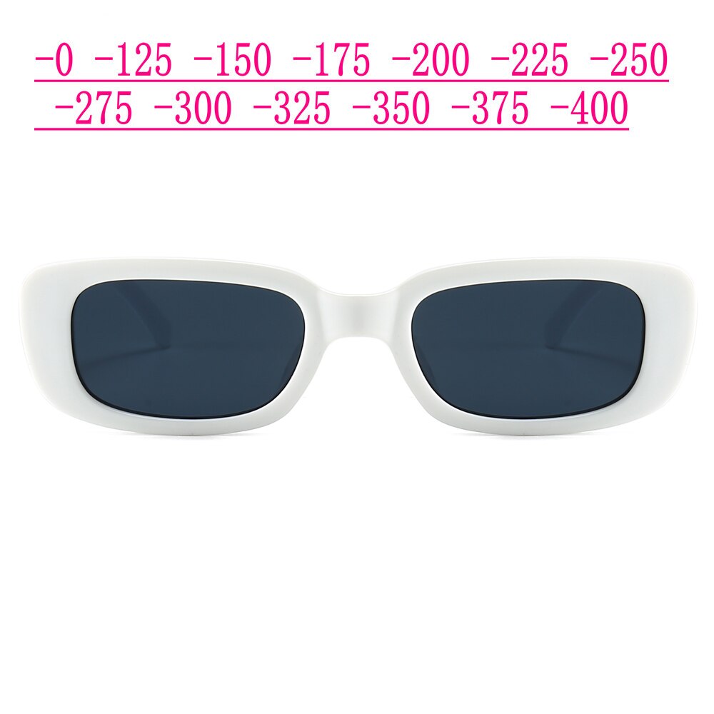 Montura blanca, lentes grises, gafas de sol graduadas ovaladas, gafas de sol polarizadas Anti-UV, menos lentes para conducir, gafas 0-0,5-0,75 To-6,0 NX