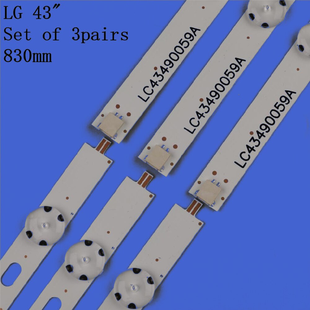 GaYouny Tira de retroiluminación LED 43UJ635V 43UJ675V 43UK6300PLB 43UJ651V 43UJ634V 43UJ630V 43UJ561V 43UJ655V LC43490059A LC43490058A Beatirce (Talla: 10 conjunto