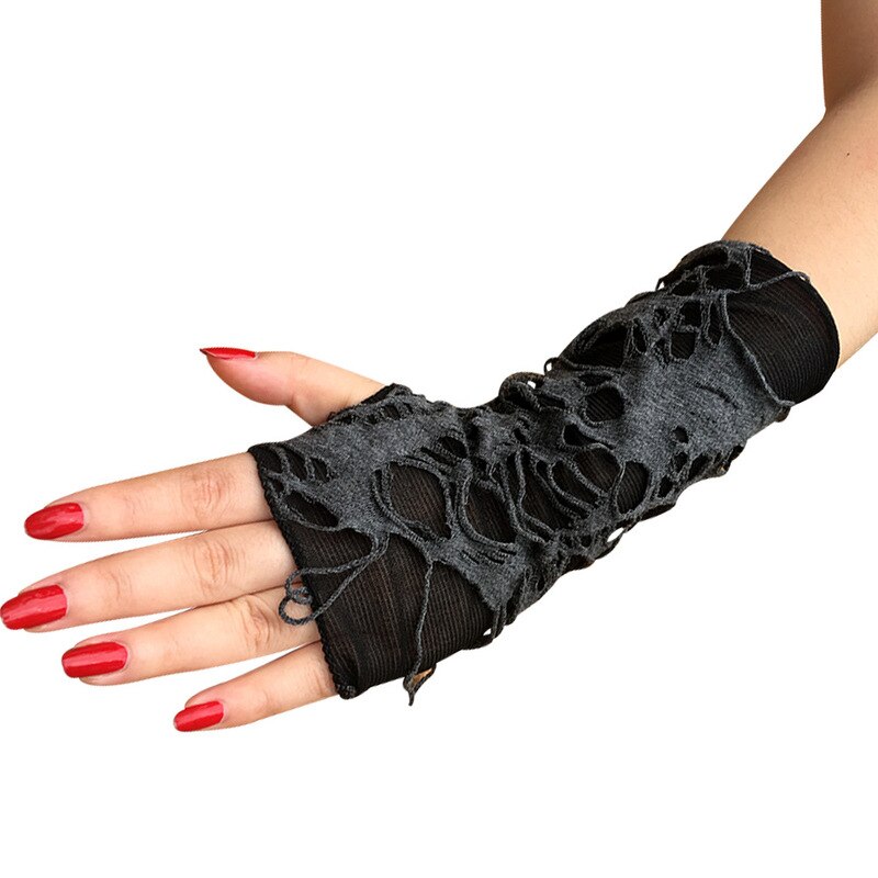 Gants noirs de clochard d&#39;halloween, gants noirs Punk, accessoires de vêtements de Cosplay