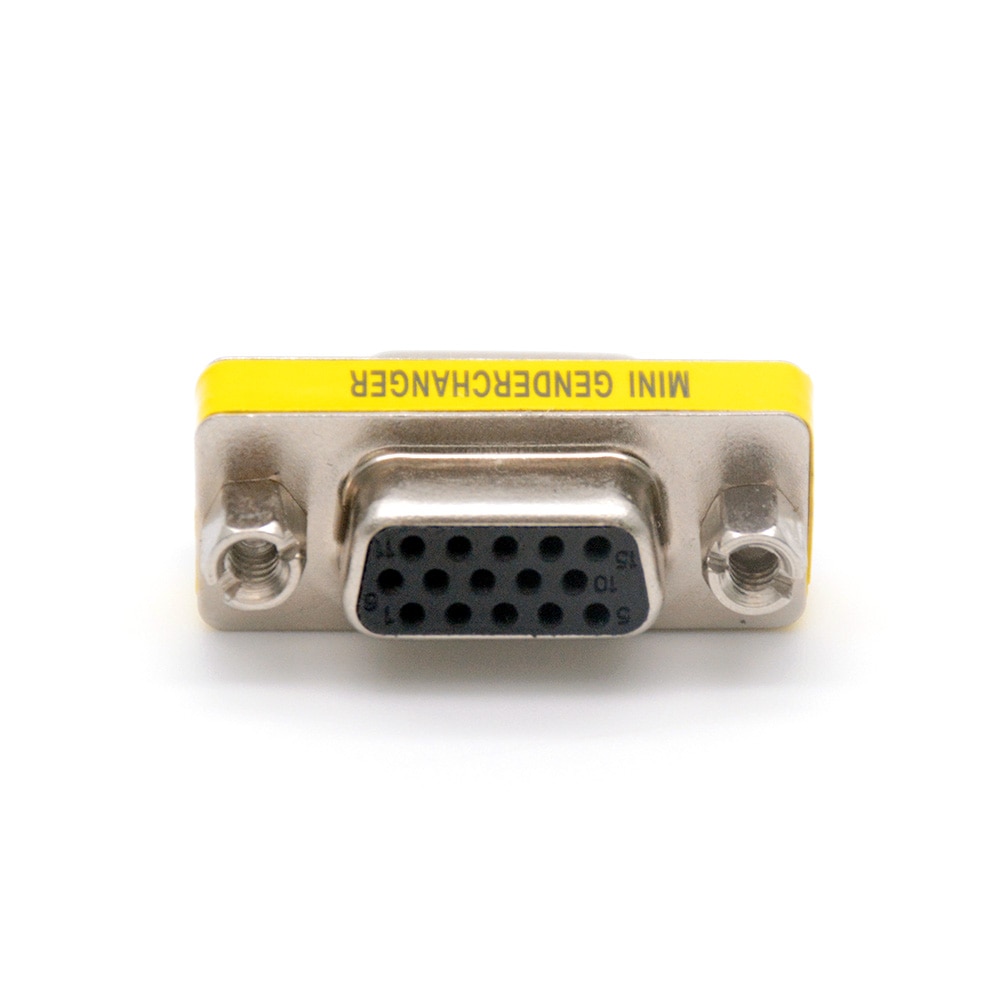 Adaptador de conector d-sub DB15 VGA de 15 Pines, Conector de serie hembra a hembra, convertidor cambiador de género