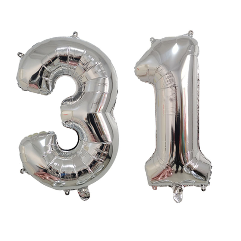 2Pcs 32 Inch Gold Silver Black Blue Pink Helium Foil Number Balloon 28 29 30 31 32 33 Happy Birthday Party Decoration Supplies