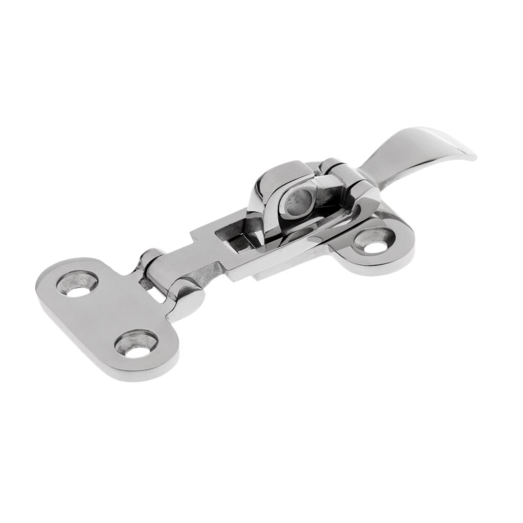316 Stainless Steel Lockable Latch Marine Boat Door Lock Latch Catch Anti-Rattle Fastener Clamp, 4.3 x 2 inch