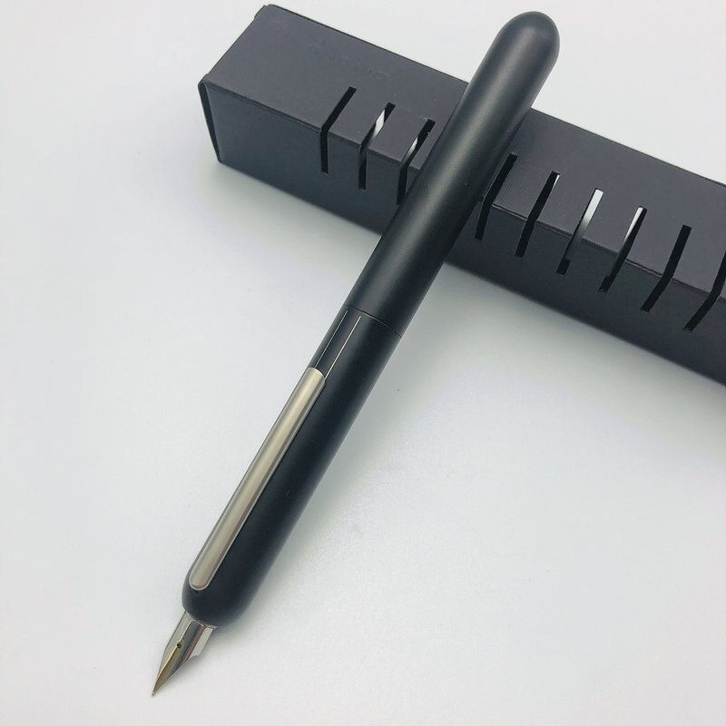 LM Focus 3 Fountain Pen Black Titanium Dialog Series 14K Tip Ink Pen Retractable Nib EF Calligraphy Pens: matte black