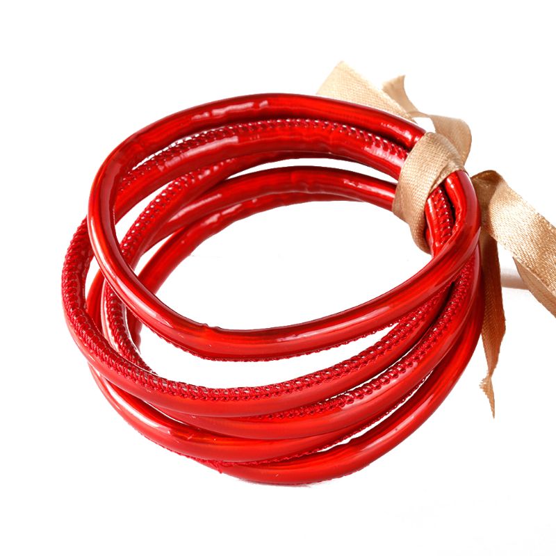 Juego de 5 uds de brazalete de gelatina con purpurina y purpurina, brazalete de cuero PU con pajarita, brazaletes de aro con forro en polvo, joyería de ligera