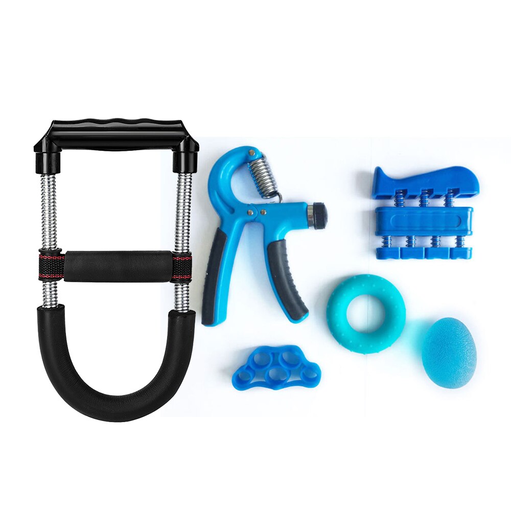 6 stk/sæt håndgreb forstærker håndledsøvelser omfattende fitnesscenter fitness finger power træning muskel relex genopretningsudstyr: Blå