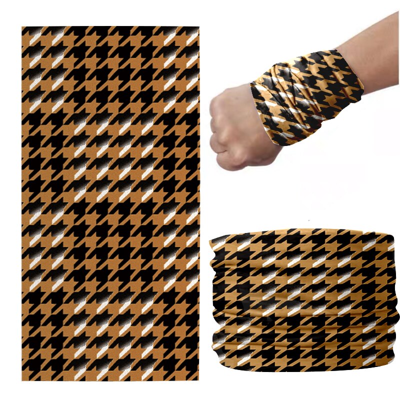 3D imprimé pied-de-poule foulard Plaid magie sport Hijab écharpe bracelet accessoire cheveux pour femme masque anti-poussière en plein air: style15