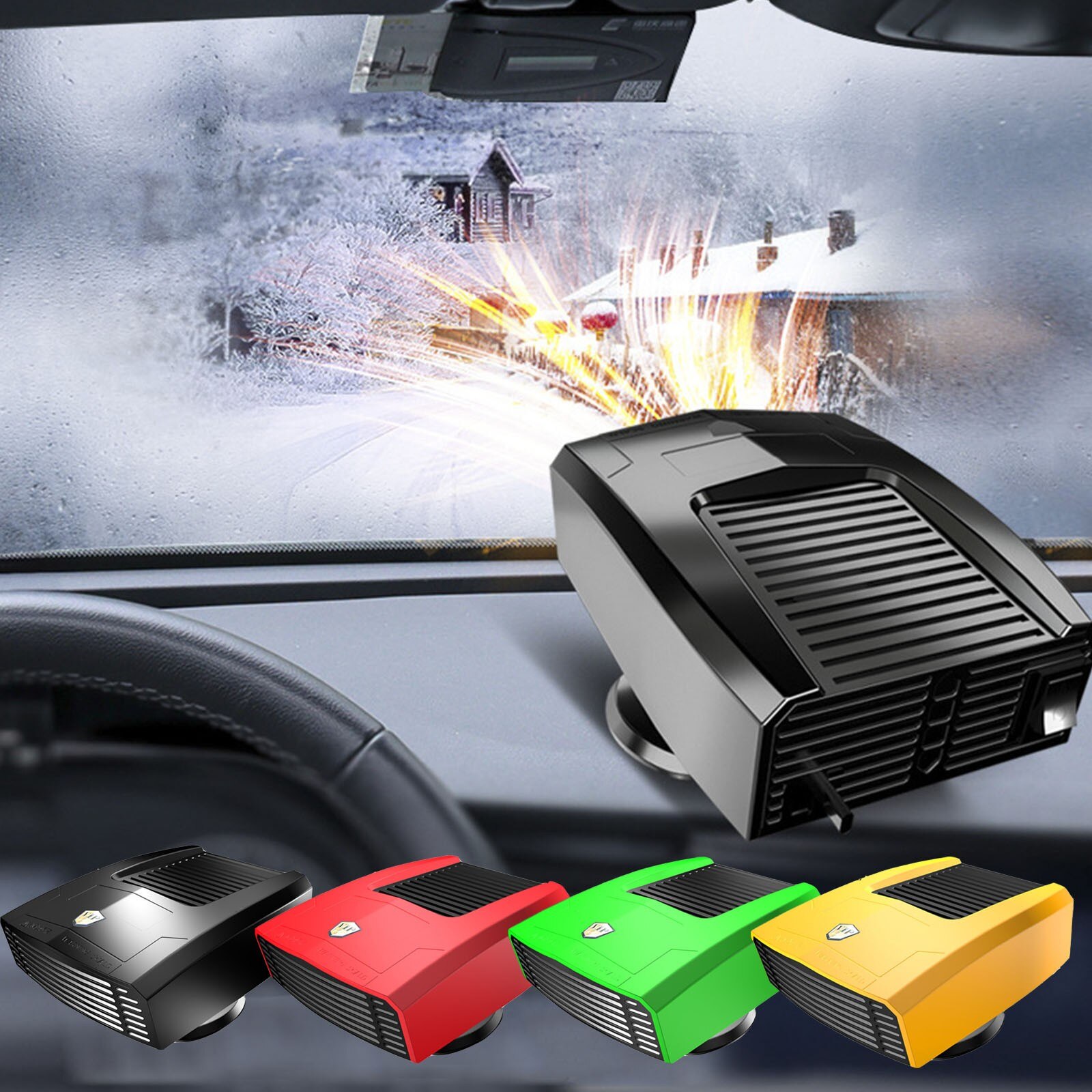 4# Car Heater Car Heating Fan Car Defrost Heater Snow Demister 12v Small Heater Car Windscreen Defrosting Defogging Device