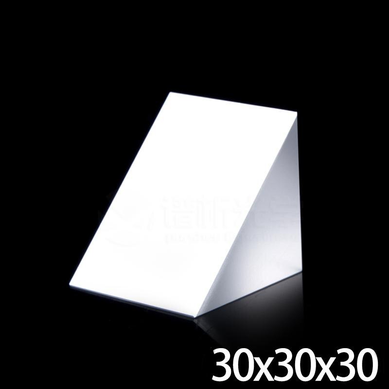 30 x 30 x 30mm optisk glas trekantet lsosceles  k9 prisme med reflekterende filmoptik
