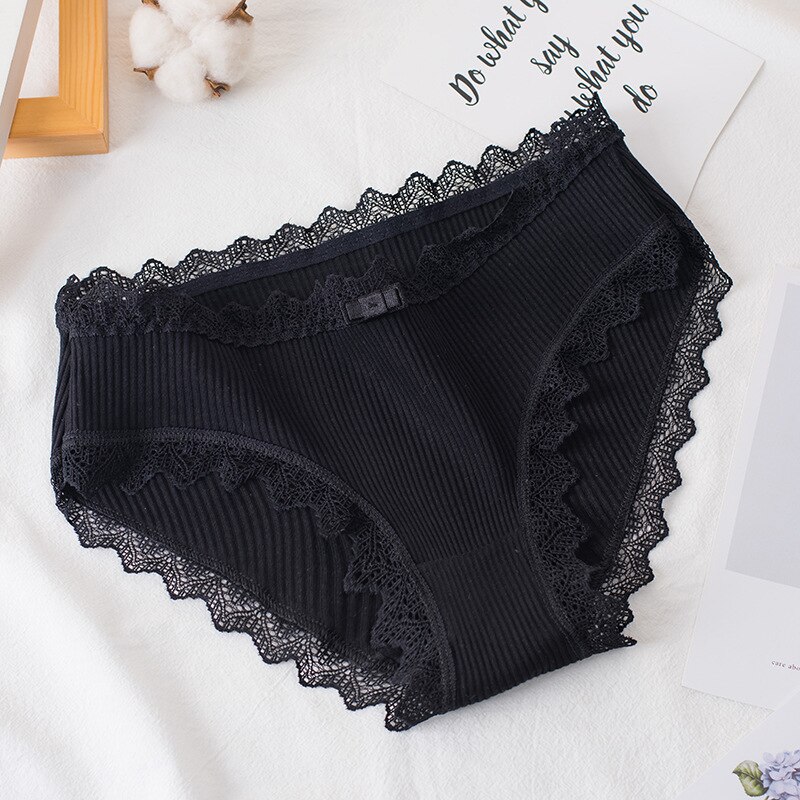 Bragas antigoteo para el período Menstrual, ropa interior de algodón para mujeres, calzoncillos con flores de cintura baja de estilo japonés para chicas, calzoncillos con flores: Black / M