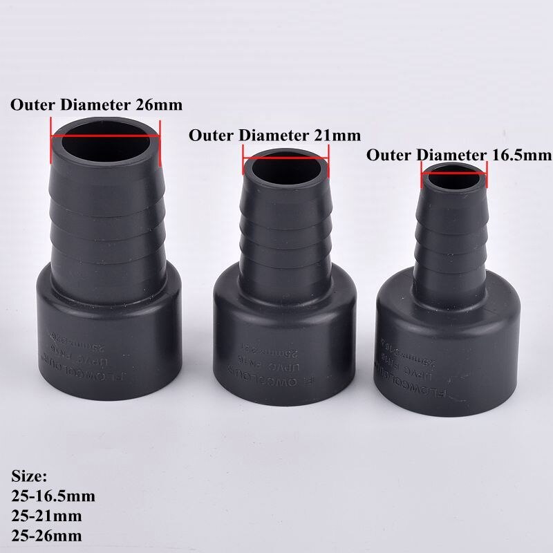 O.D 12.5-26mm Hose Pagoda Connector Variable Diameter Pagoda Aquarium Garden Watering Irrigation PVC 20-25mm Water Pipe Adapter