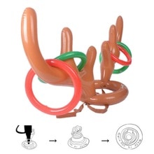 1 pc jule oppustelige rensdyr gevir ring kaste spil julefest sjov rekvisitter 72xc