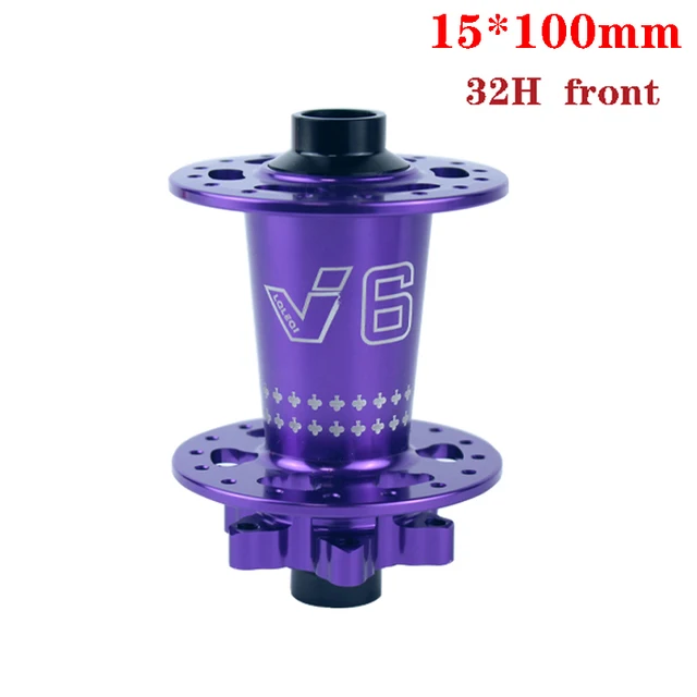 Buje de rueda de bicicleta de montaña mtb, 32 orificios, cuatro rodamientos, cubos de ruido, revestimiento, 12, 11, 10, 9, 8, 7 velocidades, 120 garras T6, adecuado para HG: Morado
