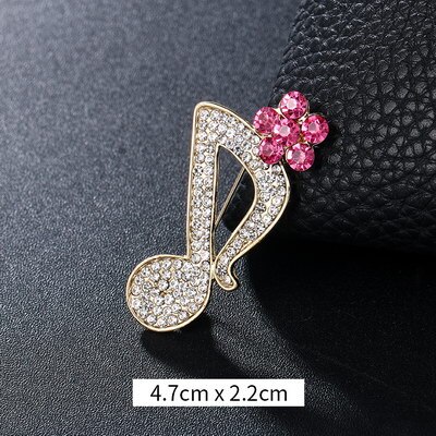Weimanjingdian Crystal Rhinestones Pave Muzikale Borden Broche Reversspeldjes: 9423 pink