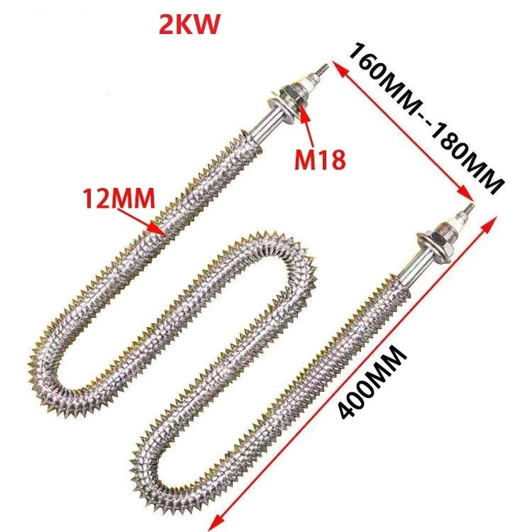 220v/380v Finned Heating Element M18 Tubular Air Fin Heater for Oven/Load Bank 1kw/1.5kw/2kw/2.5kw/3kw: 220V / 2KW