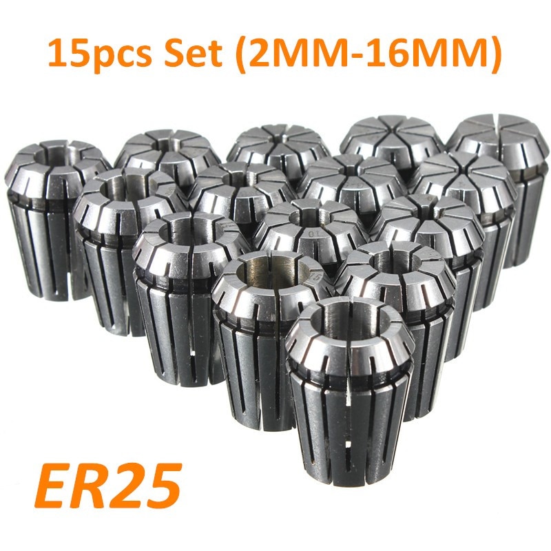 15Pcs ER25 Collet Tool Precision Spring Collet Set 2-16Mm Cnc Collet Chuck Voor Frezen Draaibank Gereedschap