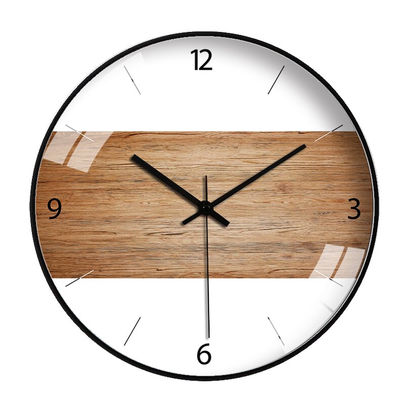 Reloj de pared nórdico para sala de estar, reloj de pared redondo, silencioso, , clásico: style1 / 12 pulgadas