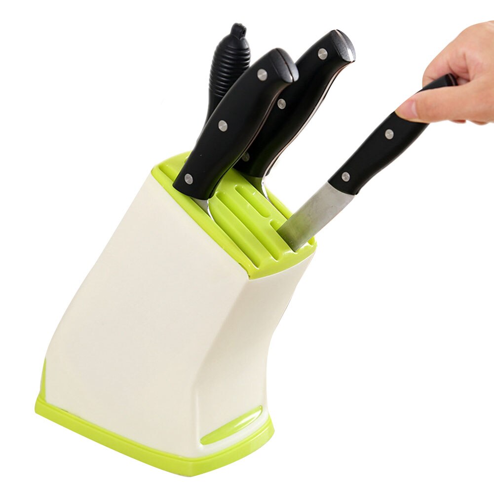 Knivholder multifunktionsdræningsstativ til service til køkkenredskaber: Grøn