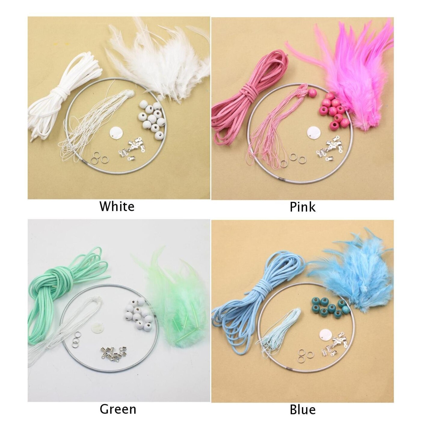 Kit de accesorios de atrapasueños DIY, decoración colgante de pared para el hogar para niños, artesanal