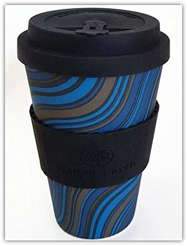 Reusable Eco-Friendly Coffee Cup 450ml, Made with Organic Natural Bamboo Fibre, can be Used as a Travel Mug or Home Coffee Mug