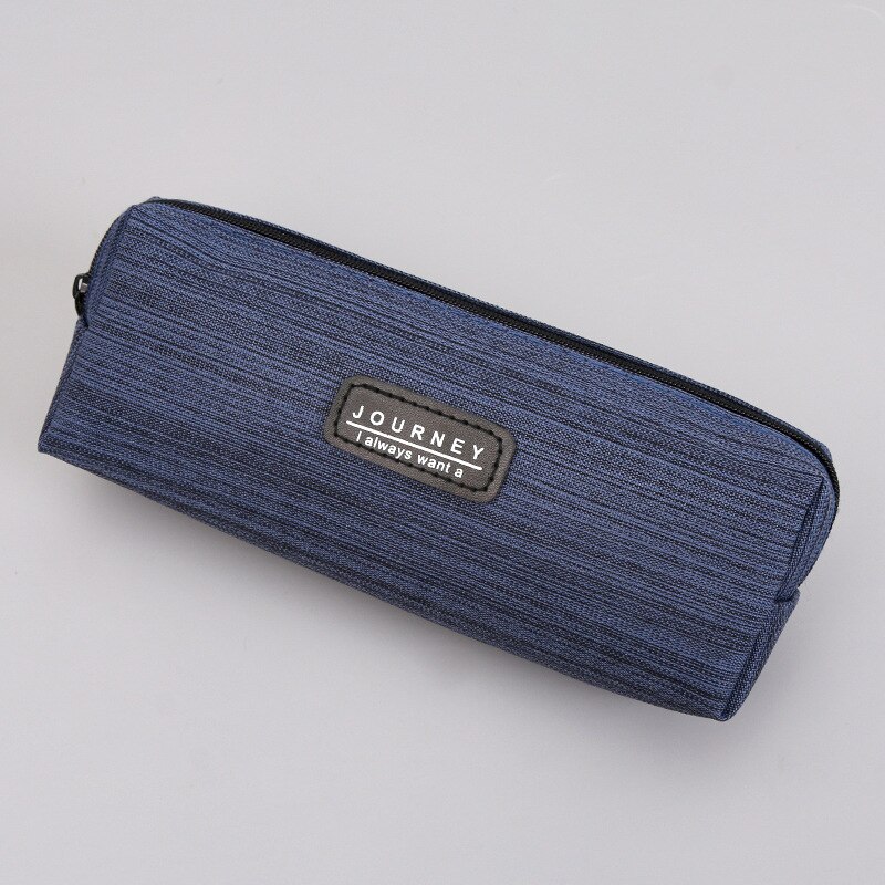 Simples oxford pano lápis caso papelaria organizador de armazenamento grande capacidade saco de lápis escola material escritório escolar presentes: Marinha