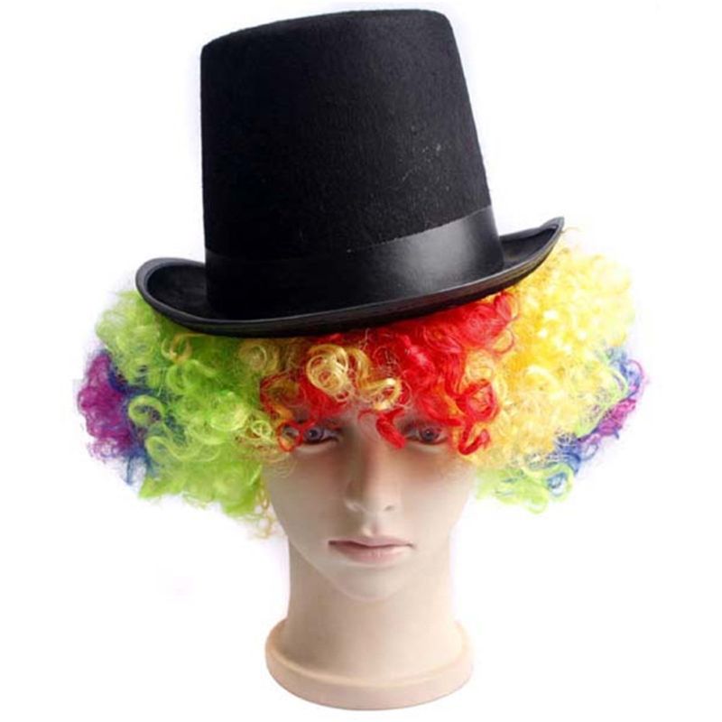 Hombres Mujeres Retro Mago Negro Jazz Cap Halloween fieltro Top Hat DIY Steampunk mascarada vestido de accesorios para Cosplay