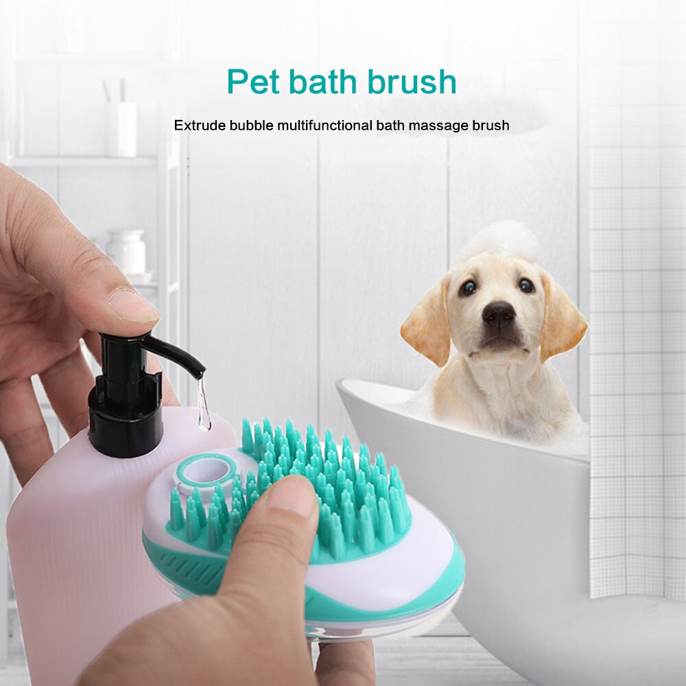 Huisdierbadborstel, multifunctionele katten- en hondenborstel, shampoo, spa-borstel, douche-ontharingskam voor katten, huisdierreinigings- en verzorgingstool