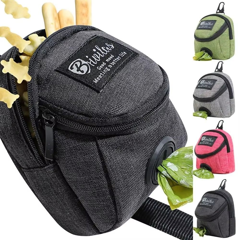 Portable Pet Dog Training Treat Pouch Multifunction Durable Puppy Snack Reward Waist Bag Garbage Storage Dog Poop Dispenser