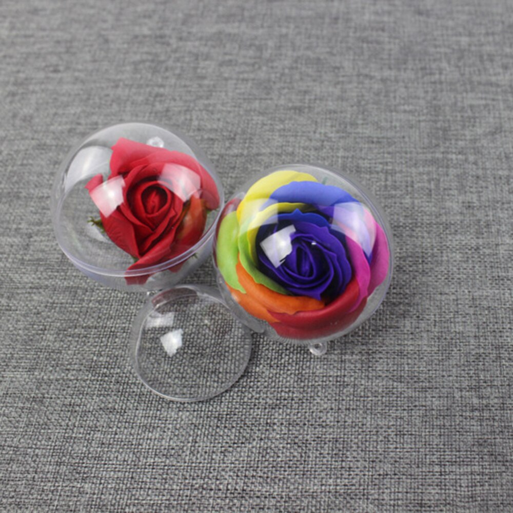 12Pcs 6cm Transparent Fill-able Hollow Sphere Xmas Hanging Ornament Party Wedding Decor