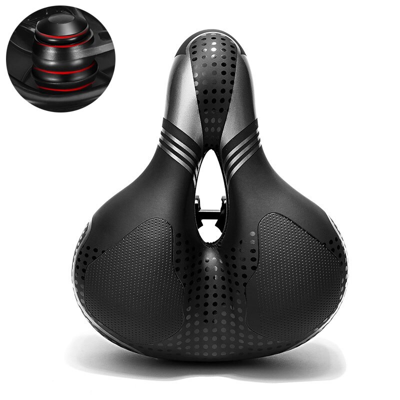 Sillín de bicicleta de GEL 3D para hombre y mujer, asiento grueso para bicicleta de montaña y carretera, hueco, transpirable, cómodo y suave: Black G