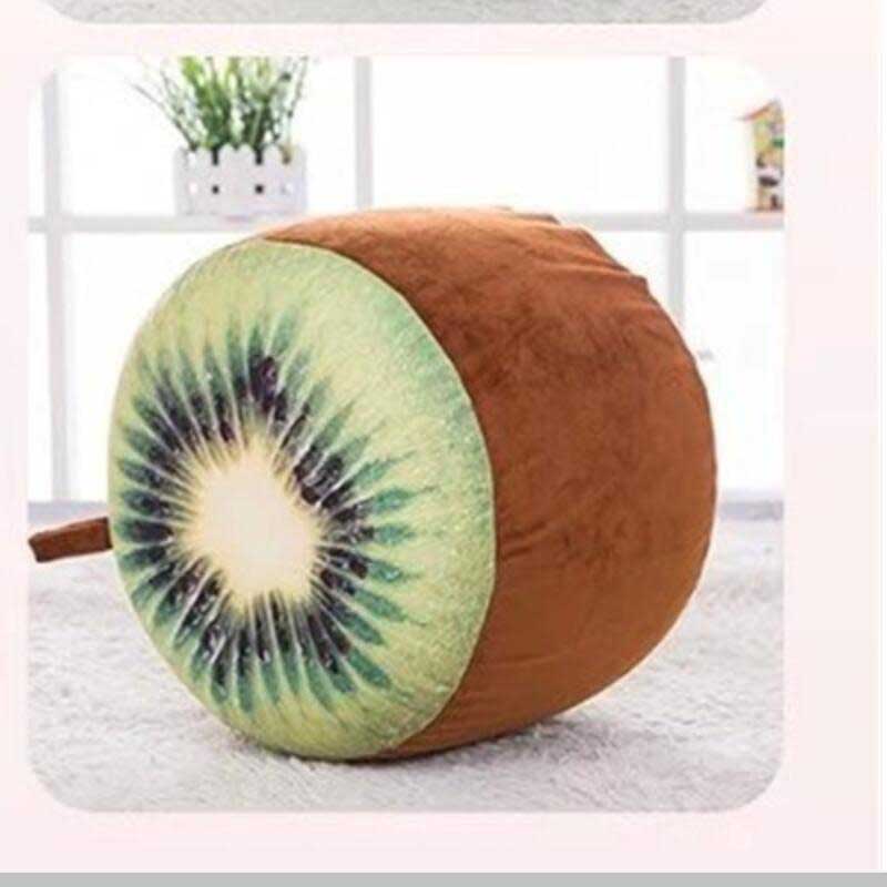 Draagbare Opblaasbare Verdikte Kruk Pluche 3D Fruit Vormige Poef Stoel Mooie Multi-Functies Krukken: C