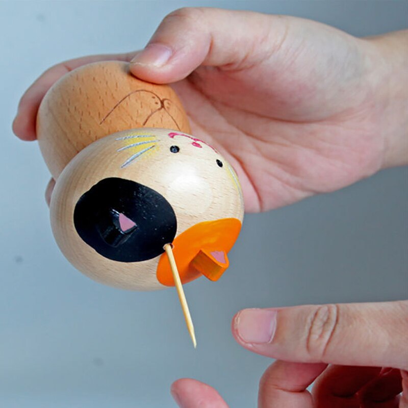 Leuke Panda Tandenstoker Houder Container Houten Art Ornamenten Handgemaakte Verf Tooth Pick Dispenser Thuis Restaurant Hotel Decoratie