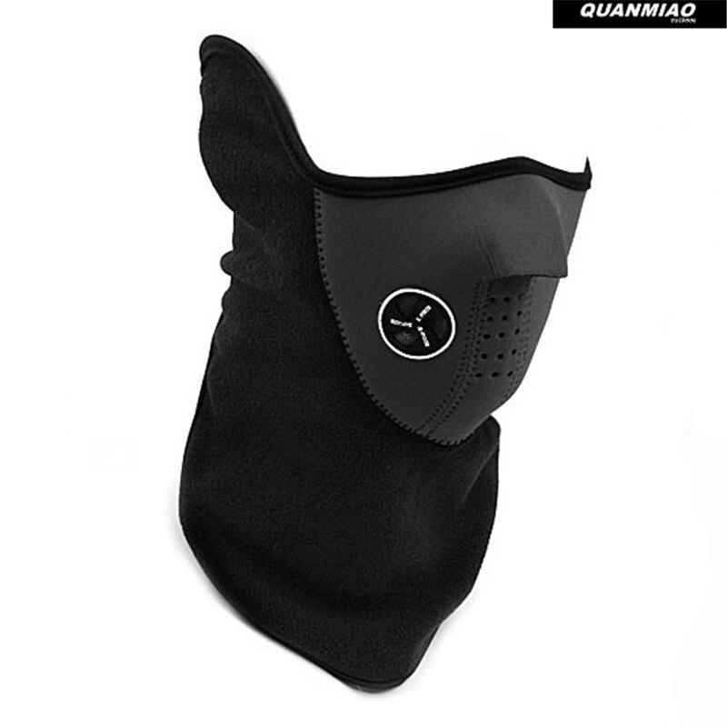 Fleece Fahrrad Hälfte Gesicht Maske Abdeckung Gesicht Haube Schutz Ski Radfahren Sport Im Freien Winter Hals Schutz Schal Warme Maske: Black