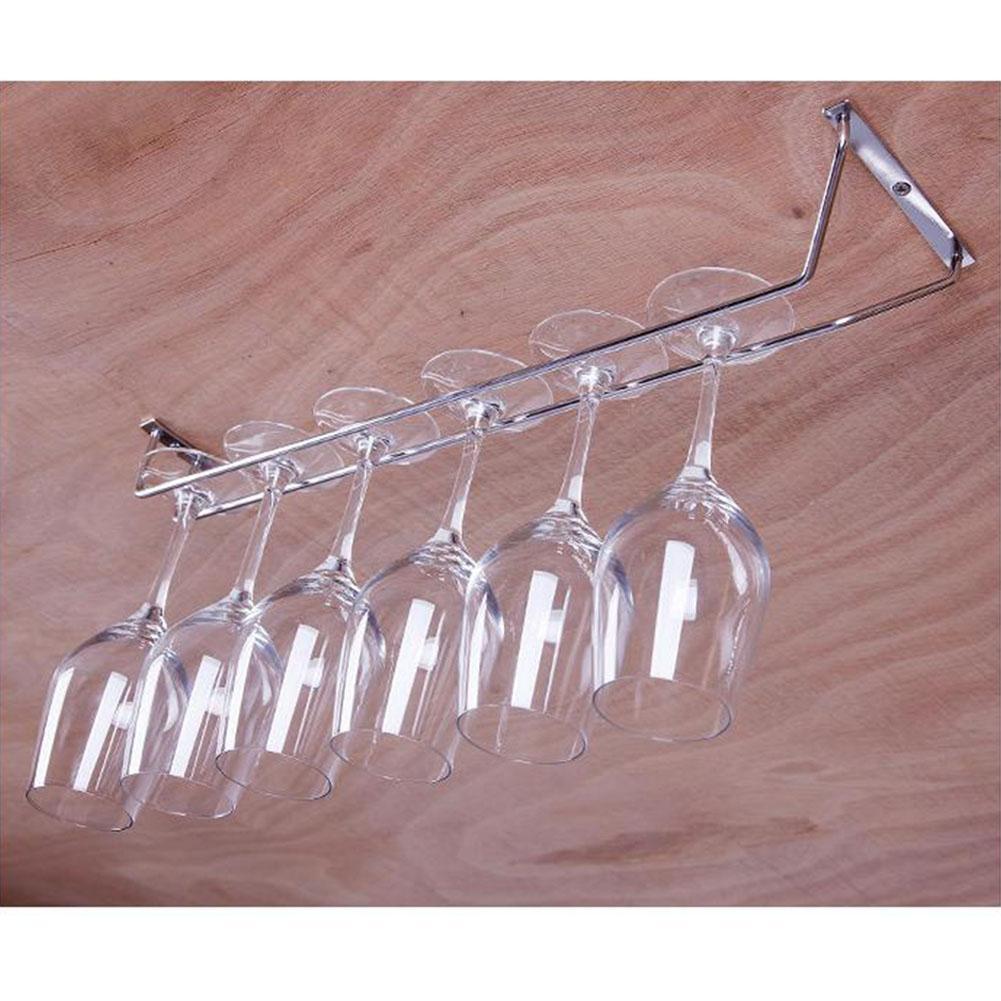 25 1pc 1-5 Rows Stainless Steel Wall Mount Stemware Wine Glass Hanging Rack Holder Shelf-20