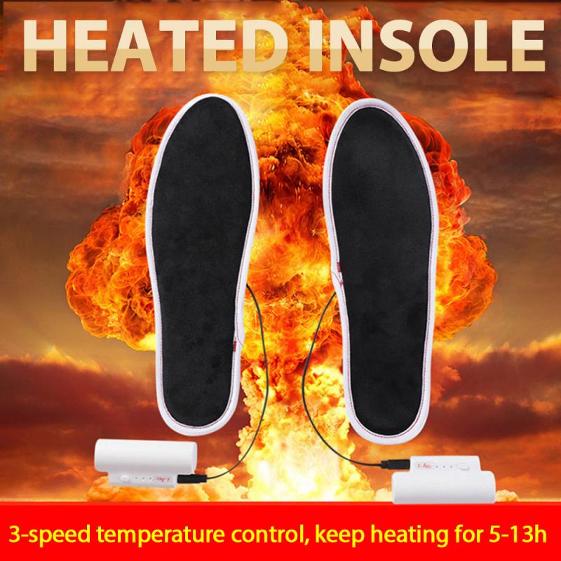 USB-verwarmde Inlegzolen – Oplaadbaar, 40°C, 10W, Met 1,7m Kabel, Maat M (35-39) En L (40-45)