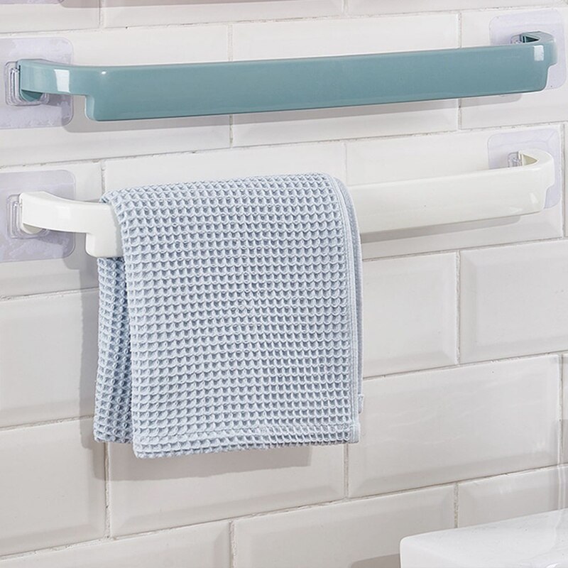 Self-adhesive Towel Holder Rack Wall Mounted Towel Hanger Bathroom Towel Bar Shelf Roll Holder Hanging Hook Bathroom Organizers