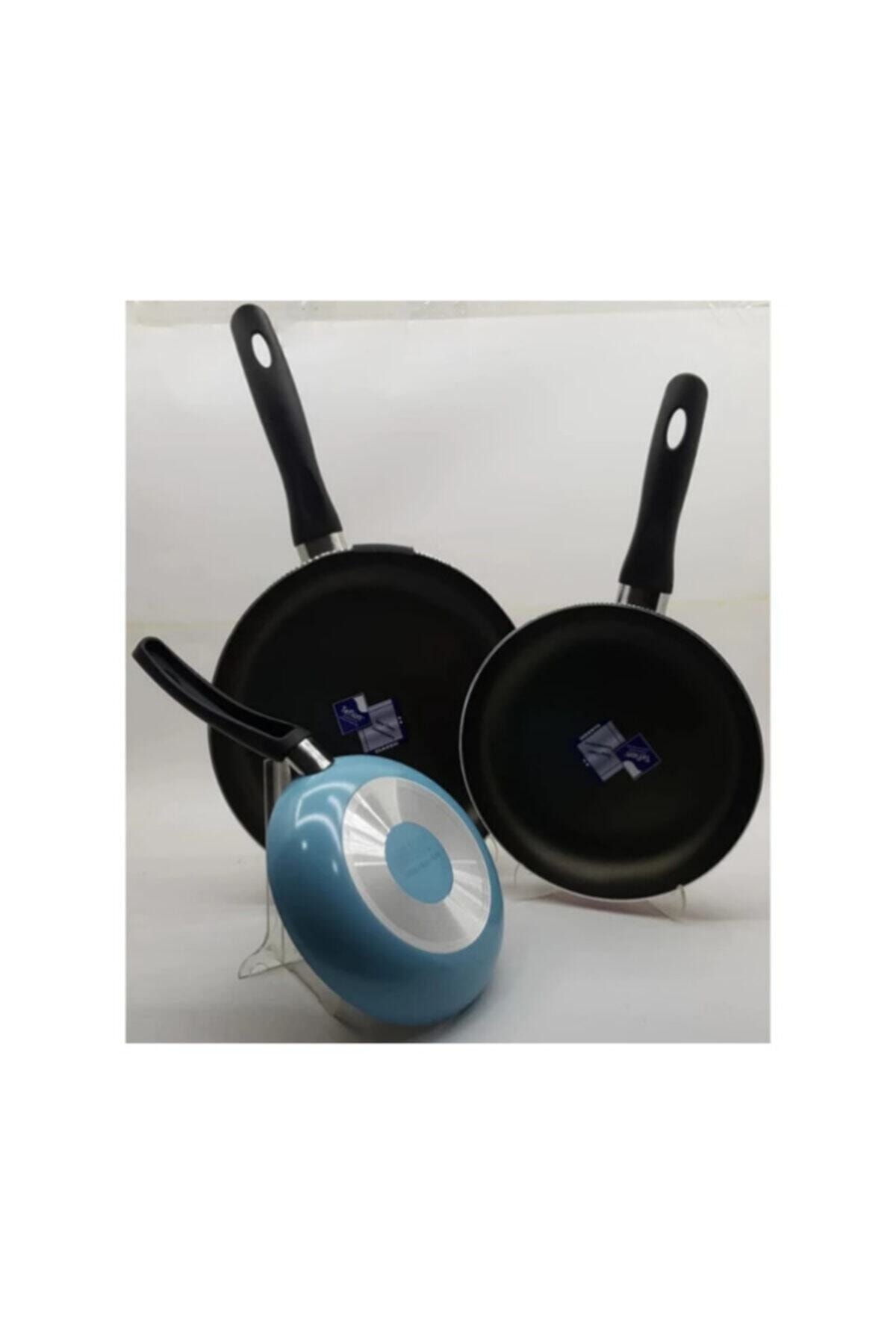 3 Stuk Pan Set 18 + 22 + 26 Cm Turquoise Keuken Accessoire Product Bar Koken Apparatuur Materiaal