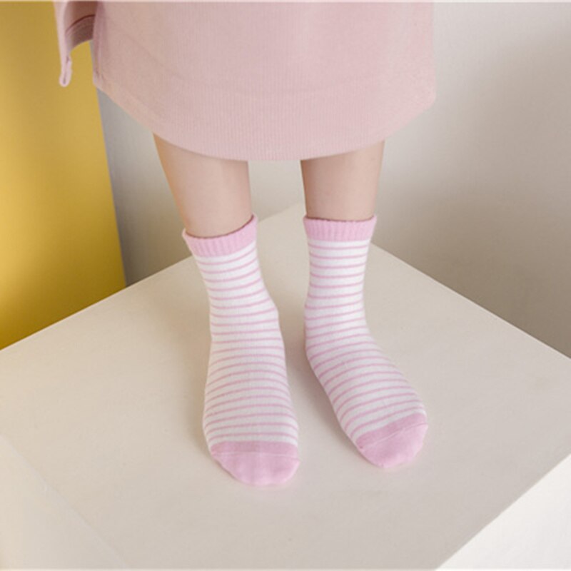 Spring Autumn Baby Socks Lovely Stripe Socks Absorb Sweat Cotton Baby Sock Thin Funds Children Socks 5 Colors