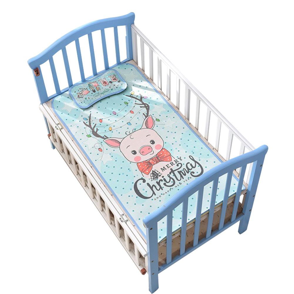 Baby Cartoon Cool Mat Ice Silk Mat With Pillow Set Air Conditioning Sleeping Mattress Summer Baby Falling Asleep